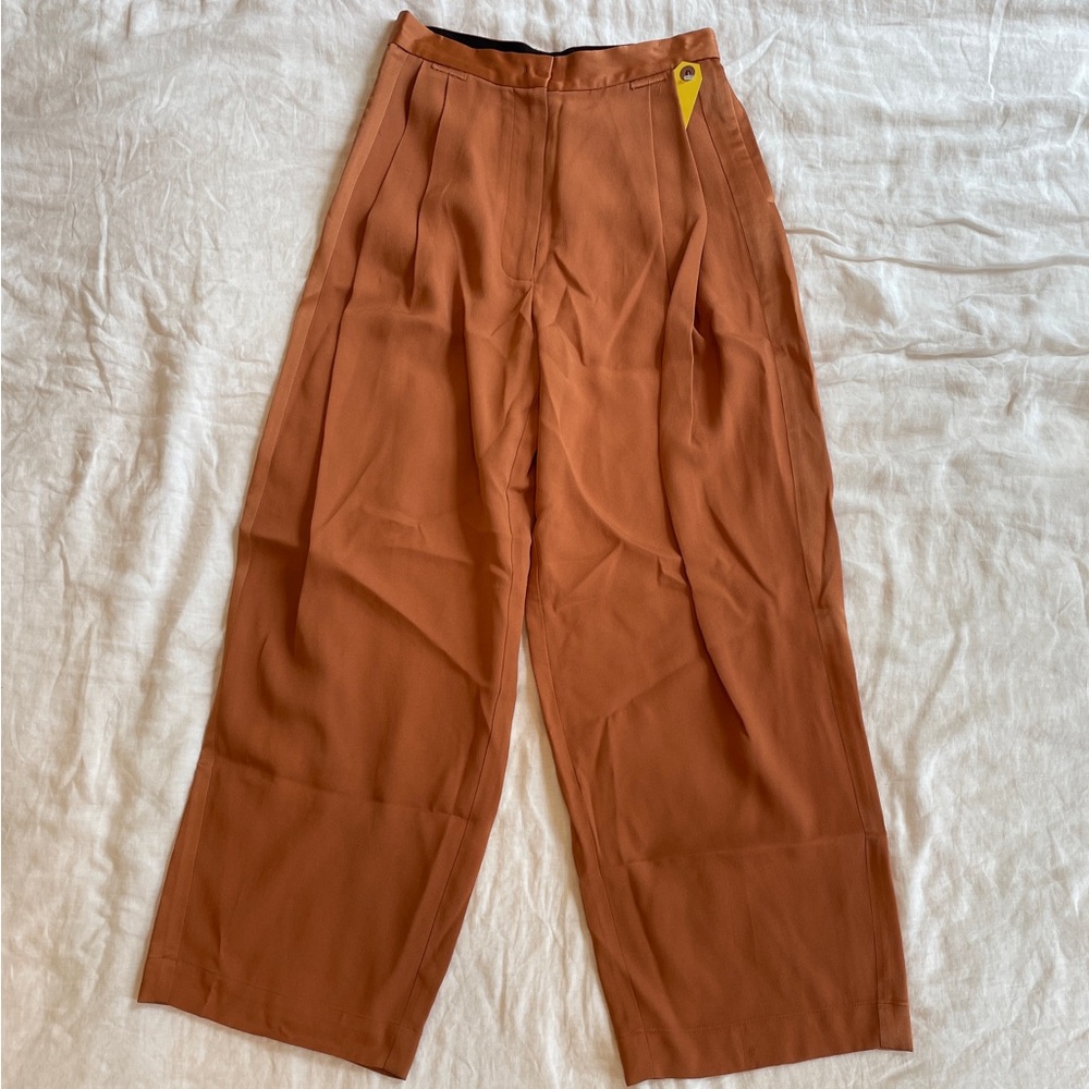 Rachel Comey Orange Wide-Leg Tuxedo Pants